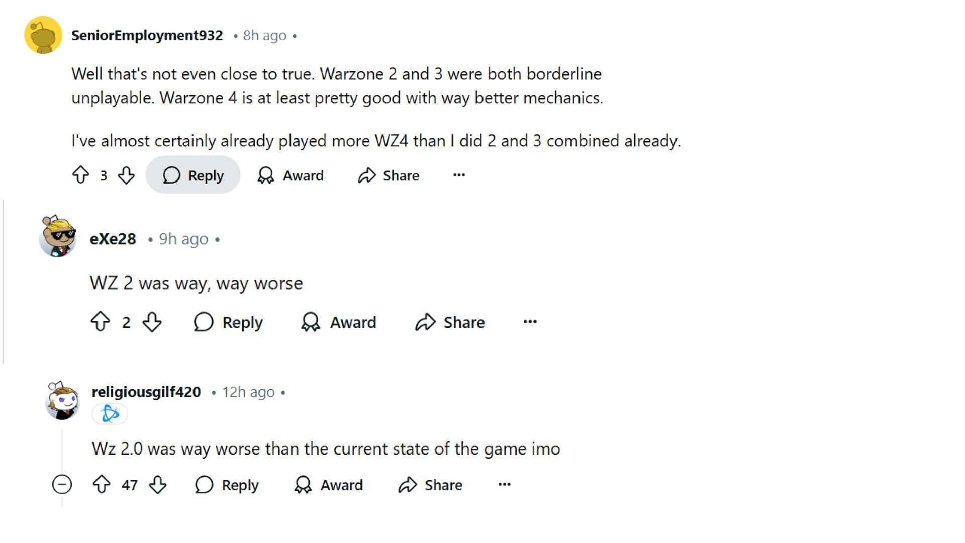 Many players expressed negative comments for WZ 2 (Image via Reddit)