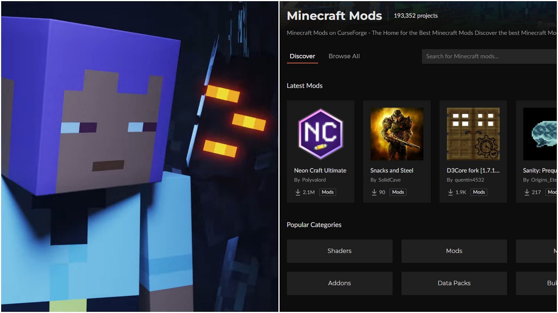 Minecraft&#039;s game drops&#039; fewer features might feel underwhelming and modders might have to work extra hard to update mods (Image via Mojang Studios // CurseForge)