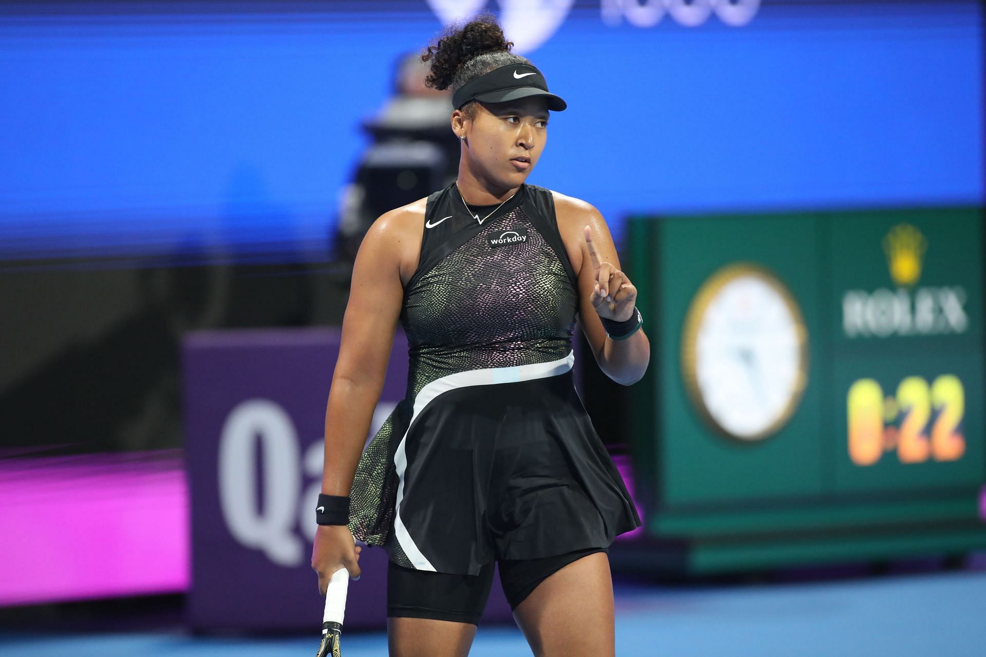 Naomi Osaka pictured at the Qatar Open (Source: Getty)