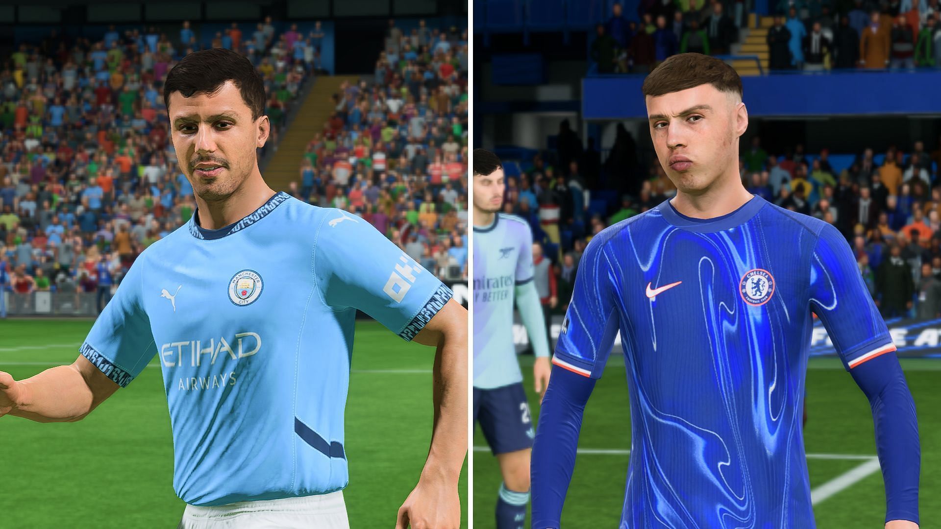 Rodri and Cole Palmer are two pivotal players in the Man City vs Chelsea matchup (Image via EA Sports)