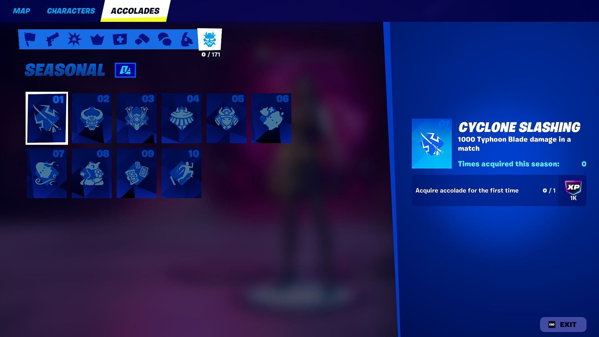 List of all Seasonal Accolades in Fortnite Chapter 6 Season 1 (Image via Epic Games)