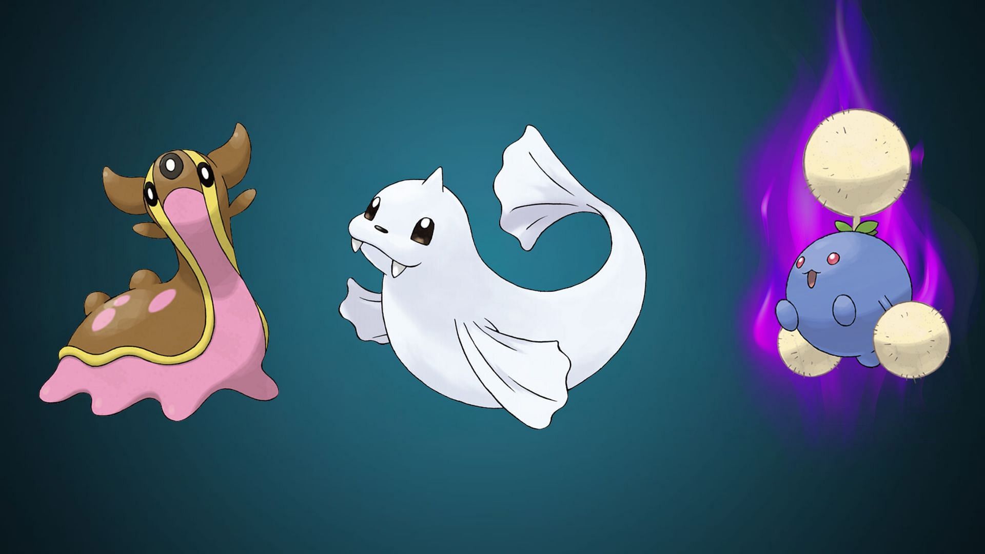 Gastrodon, Dewgong, and Shadow Jumpluff (Image via TPC)