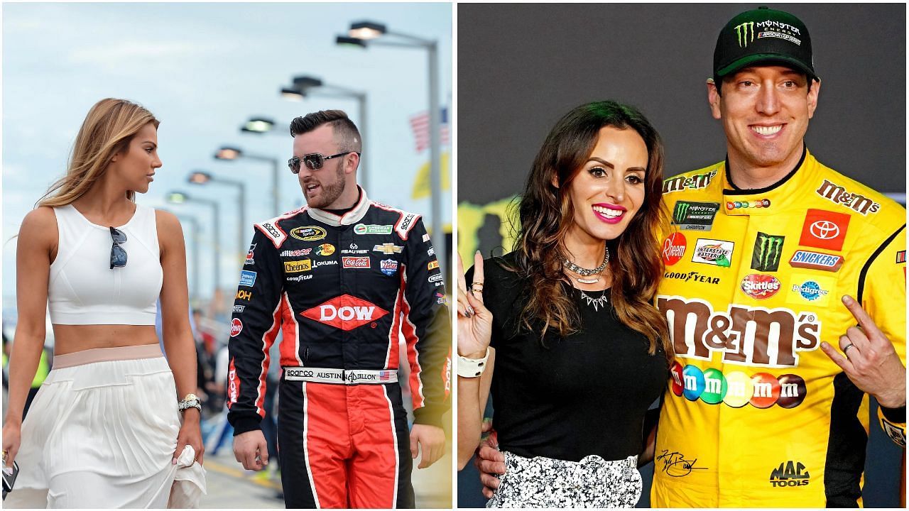 In Picture: Whitney Dillon and Austin Dillon (Left) and Samantha Busch and Kyle Busch (right). Credit: All images from Imagn