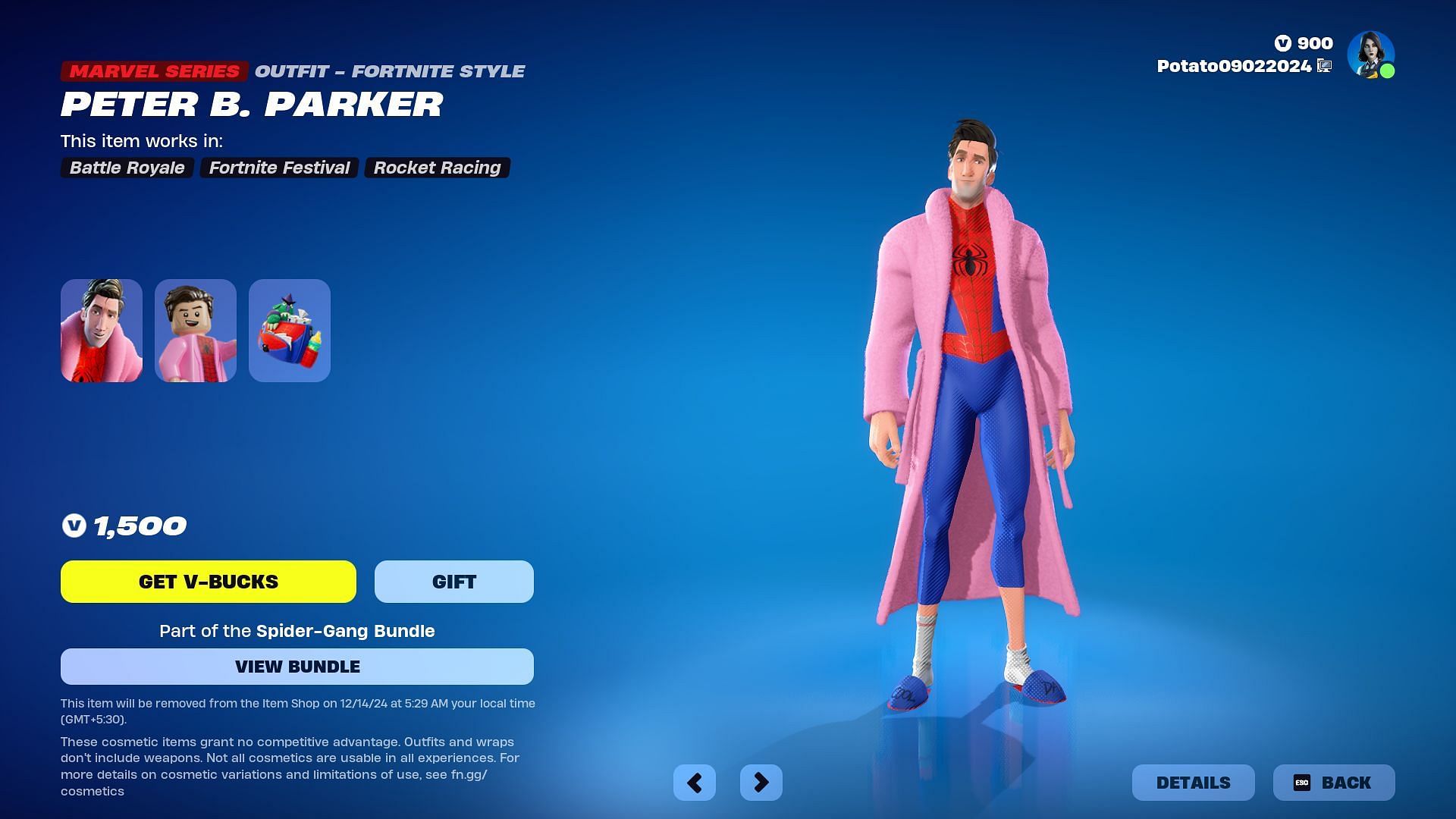 Peter B. Parker (Image via Epic Games)