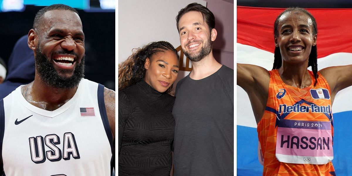 (From L-R) LeBron James, Serena Williams, Alexis Ohanian and Sifan Hassan (Source: Getty)