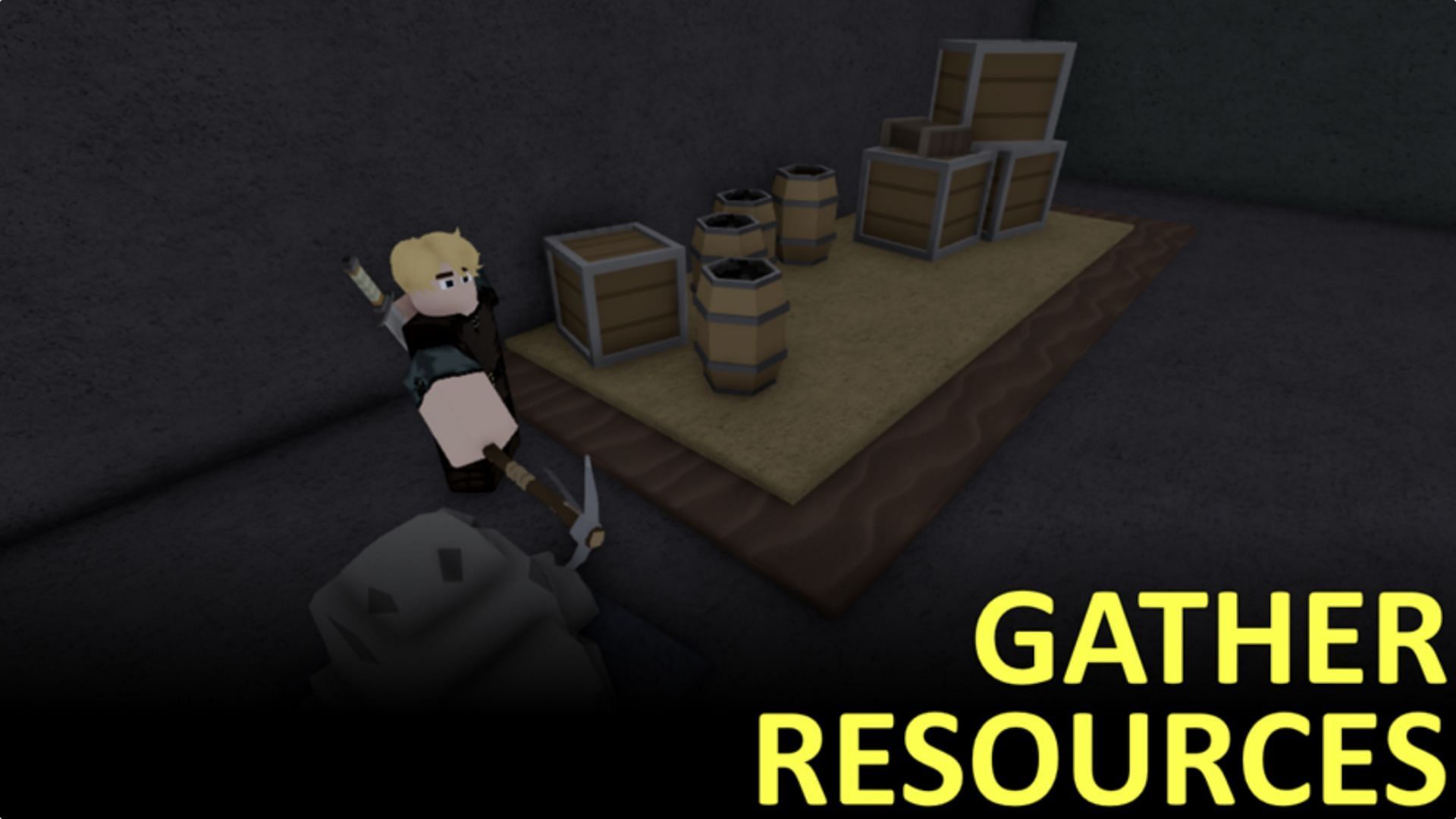 Gather resources in Lost Kingdom Tycoon (Image via Roblox)