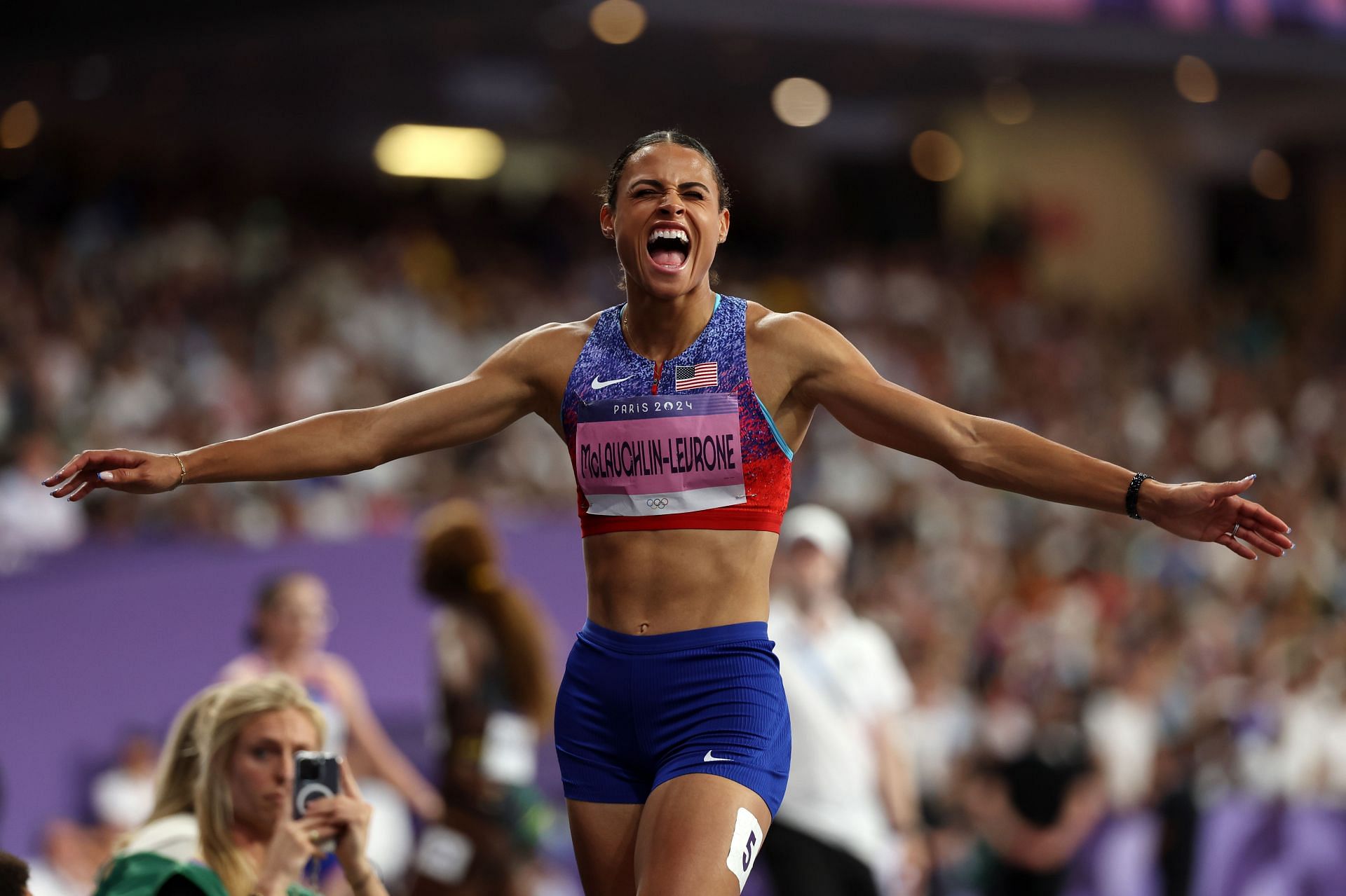 Sydney McLaughlin-Levrone at 2024 Paris Olympics (Photo by Cameron Spencer/Getty Images)