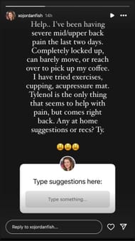 Jordan Fish's Instagram story - Source: @xojordanfish on Instagram