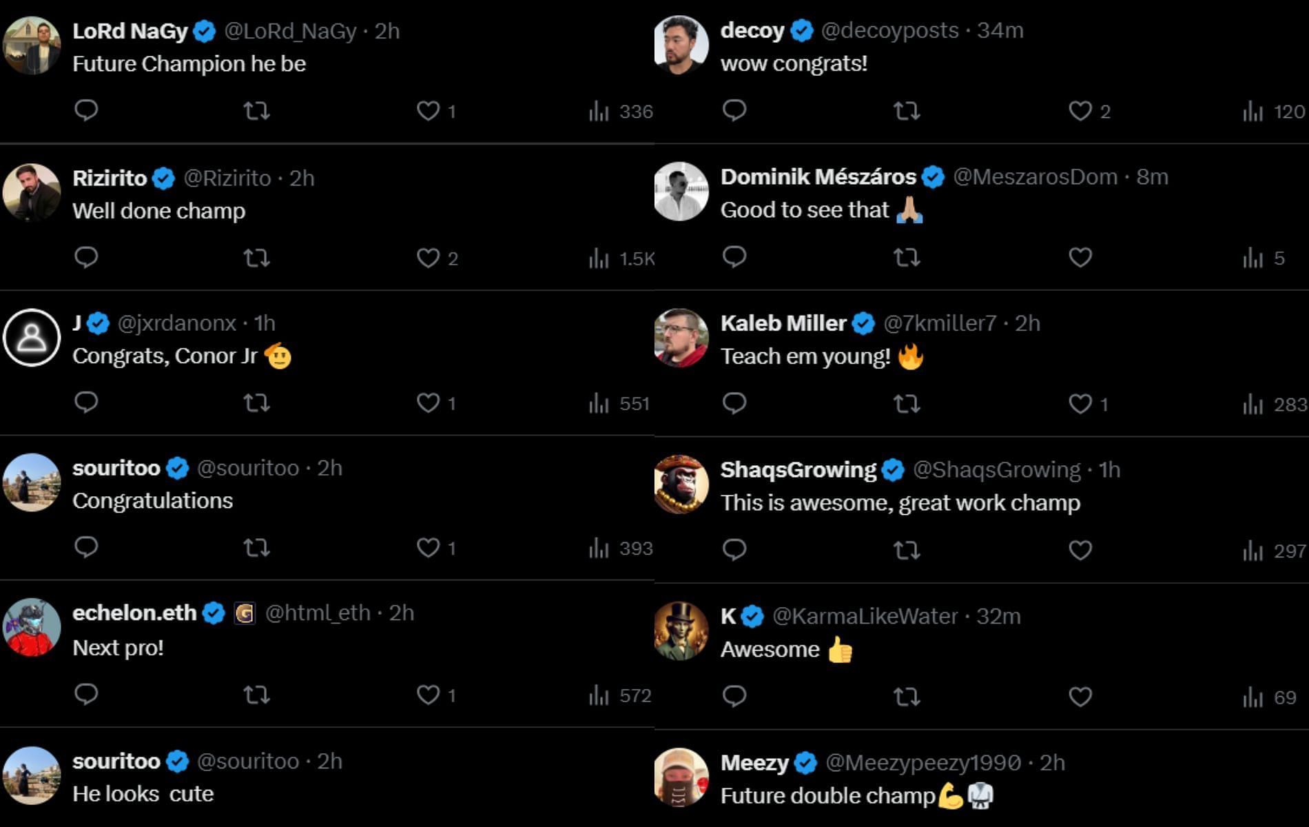 Fan reactions to Conor McGregor&#039;s X update.