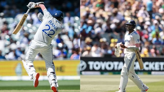 [In Pictures] Harshit Rana departs for a 12-ball duck after failing to deal with Pat Cummins' bouncer in 2nd BGT 2024-25 Test