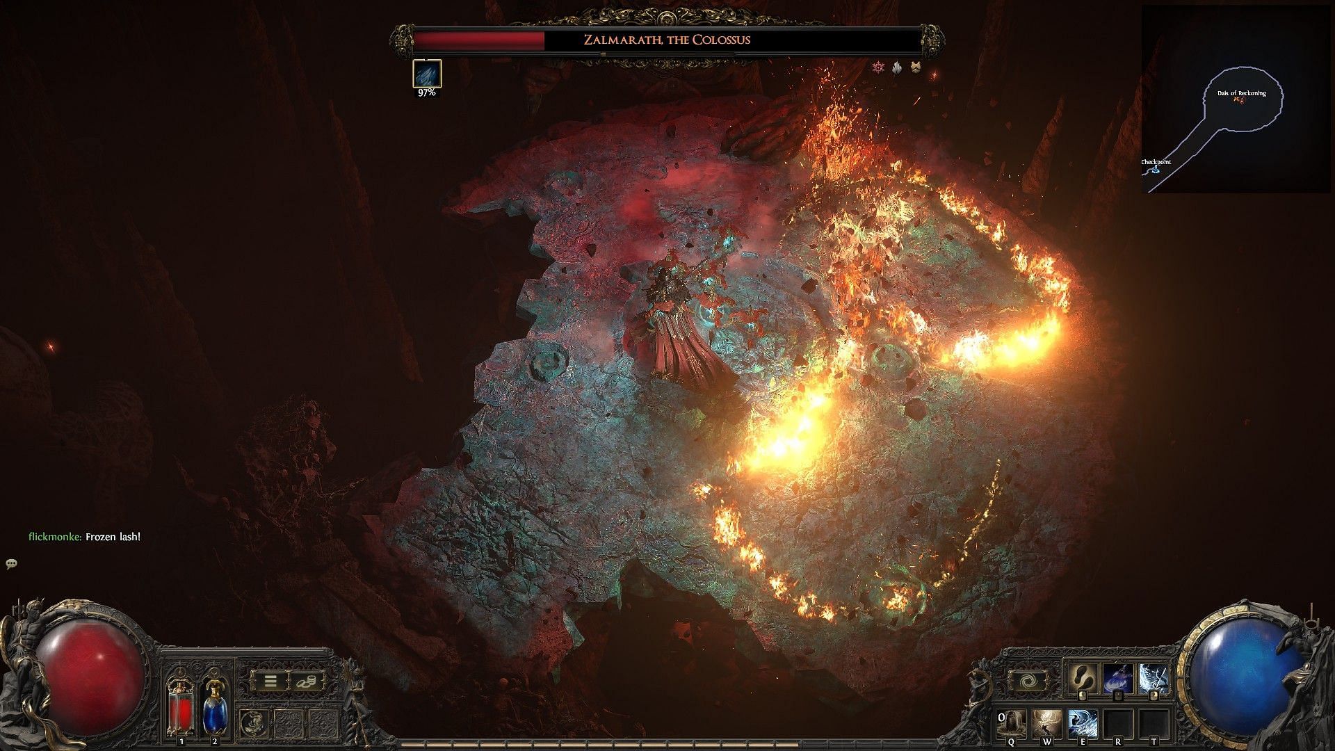 Dealing with the small mobs as a Monk in Path of Exile 2 (Image via GGG)