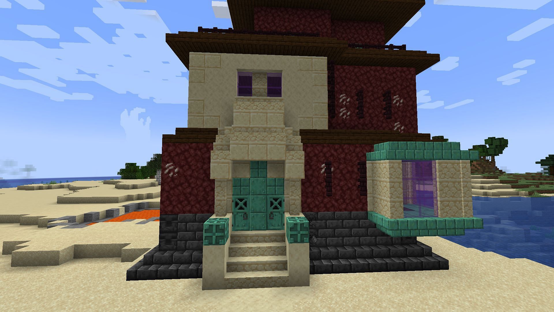 Create extensions for windows and doors to add depth (Image via Mojang Studios)