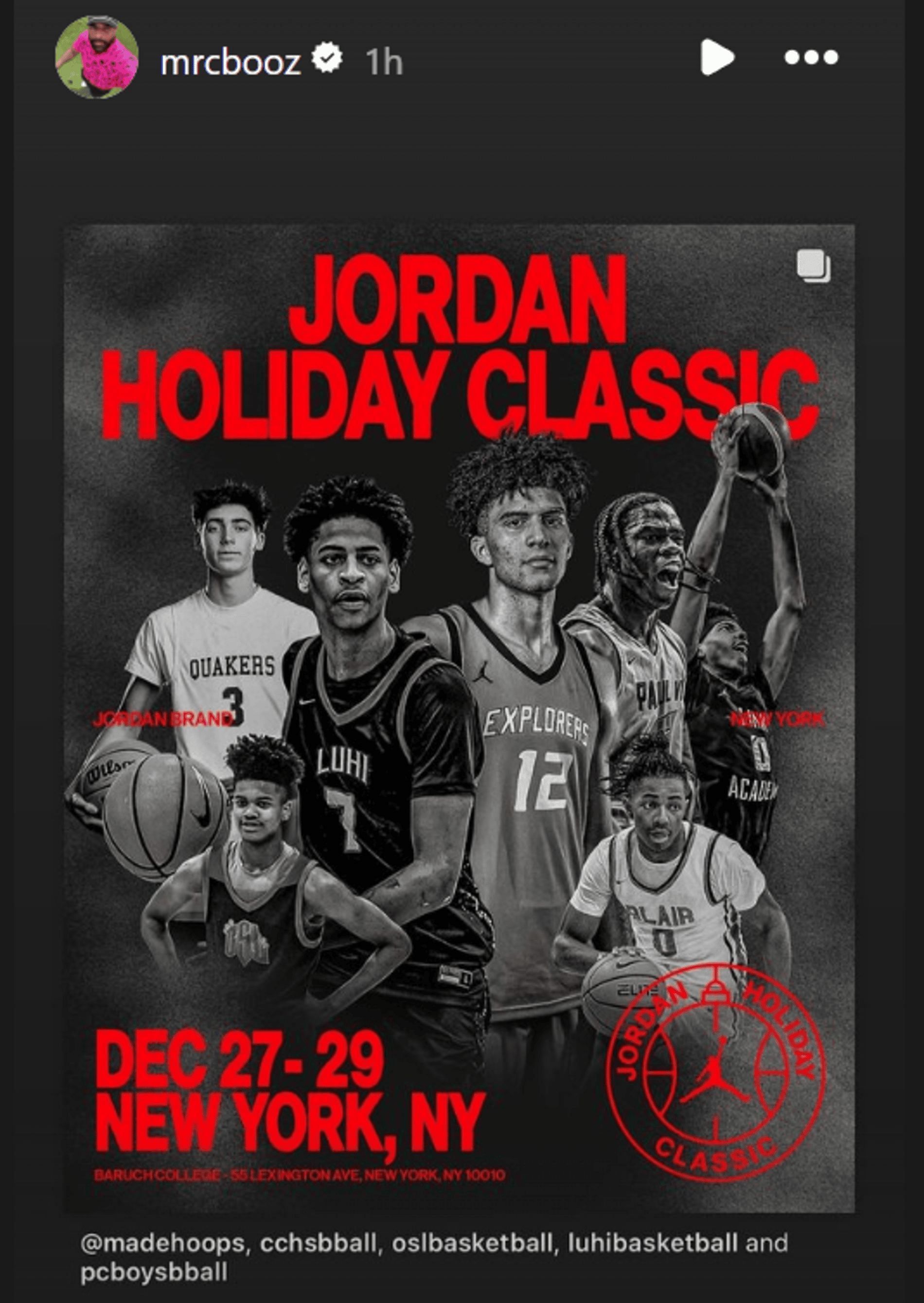 Carlos Boozer promotes the ongoing Jordan Holiday Classic event (Source: Instagram/mrcbooz)