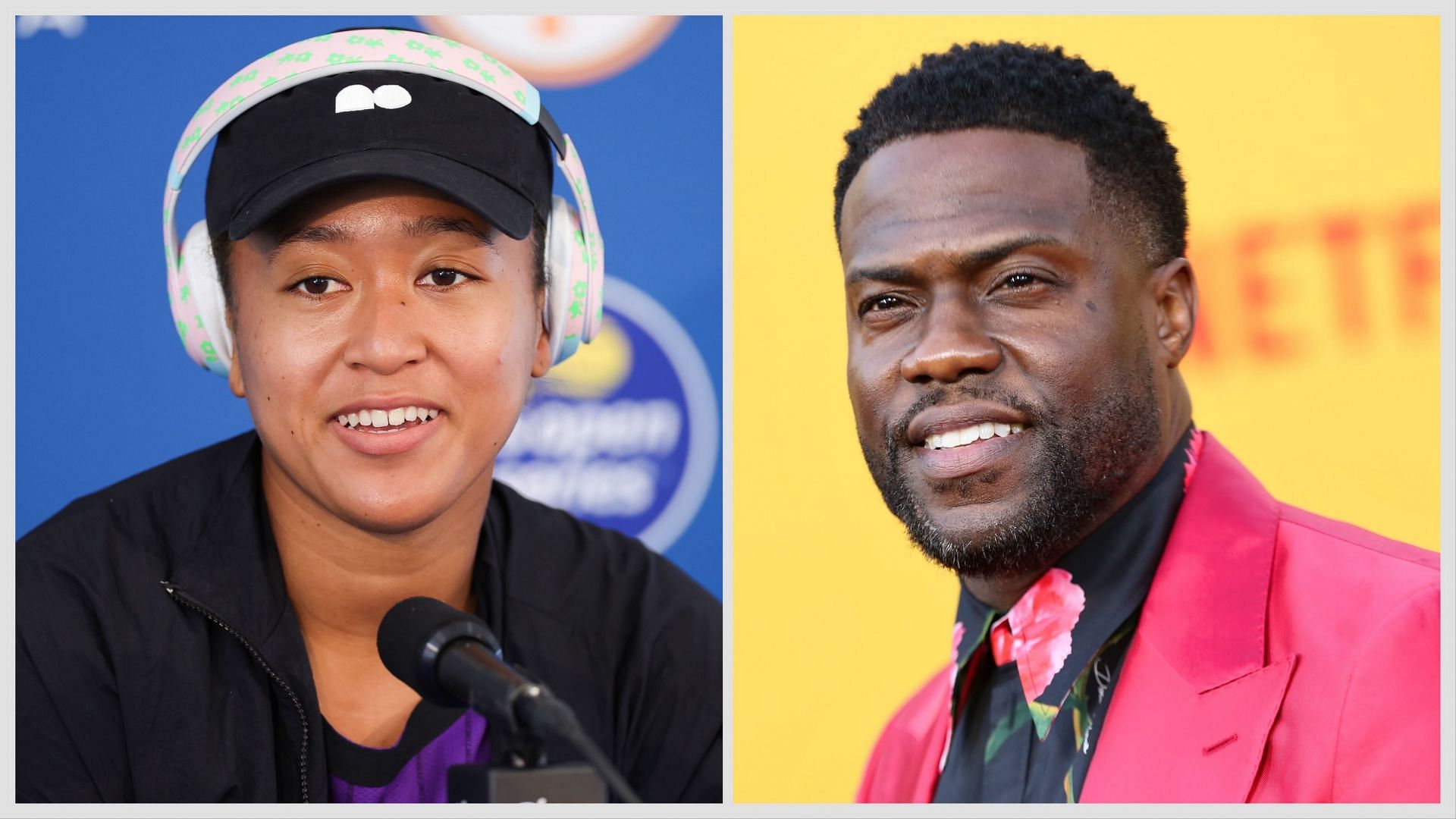 Naomi Osaka (L) and Kevin Hart (R); ( Source - Getty Images)