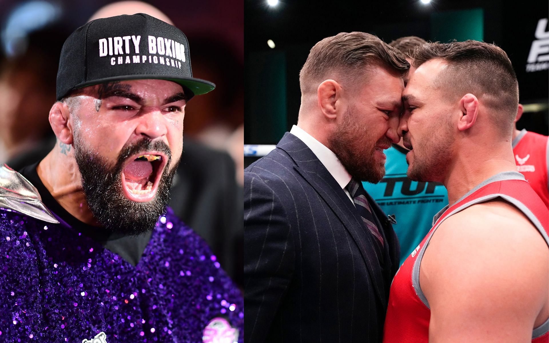 Mike Perry reacts to Conor McGregor and Mike Chandler