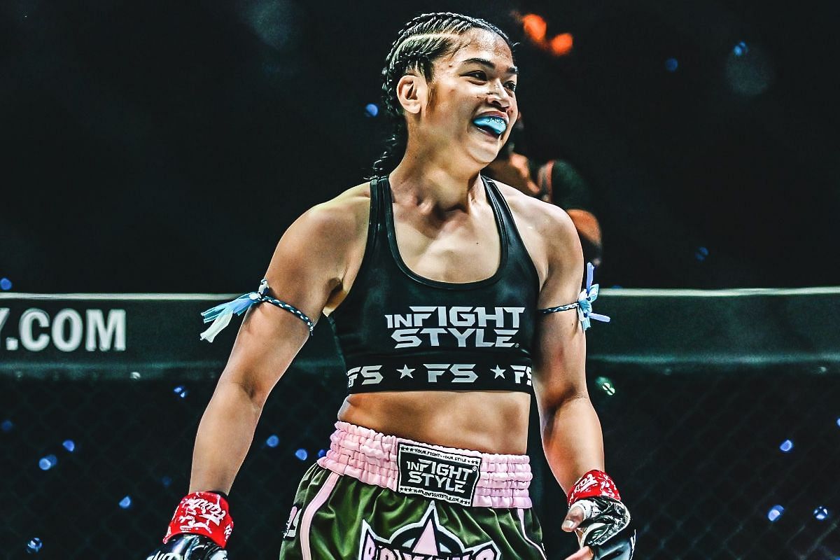 (Pictured) ONE strawweight kickboxing world champion Jackie Buntan.