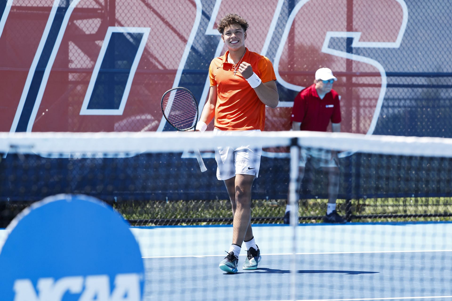 Shelton at the 2022 NCAA Division I Men's and Women's Singles and Doubles Tennis Championship (Image Source: Getty)