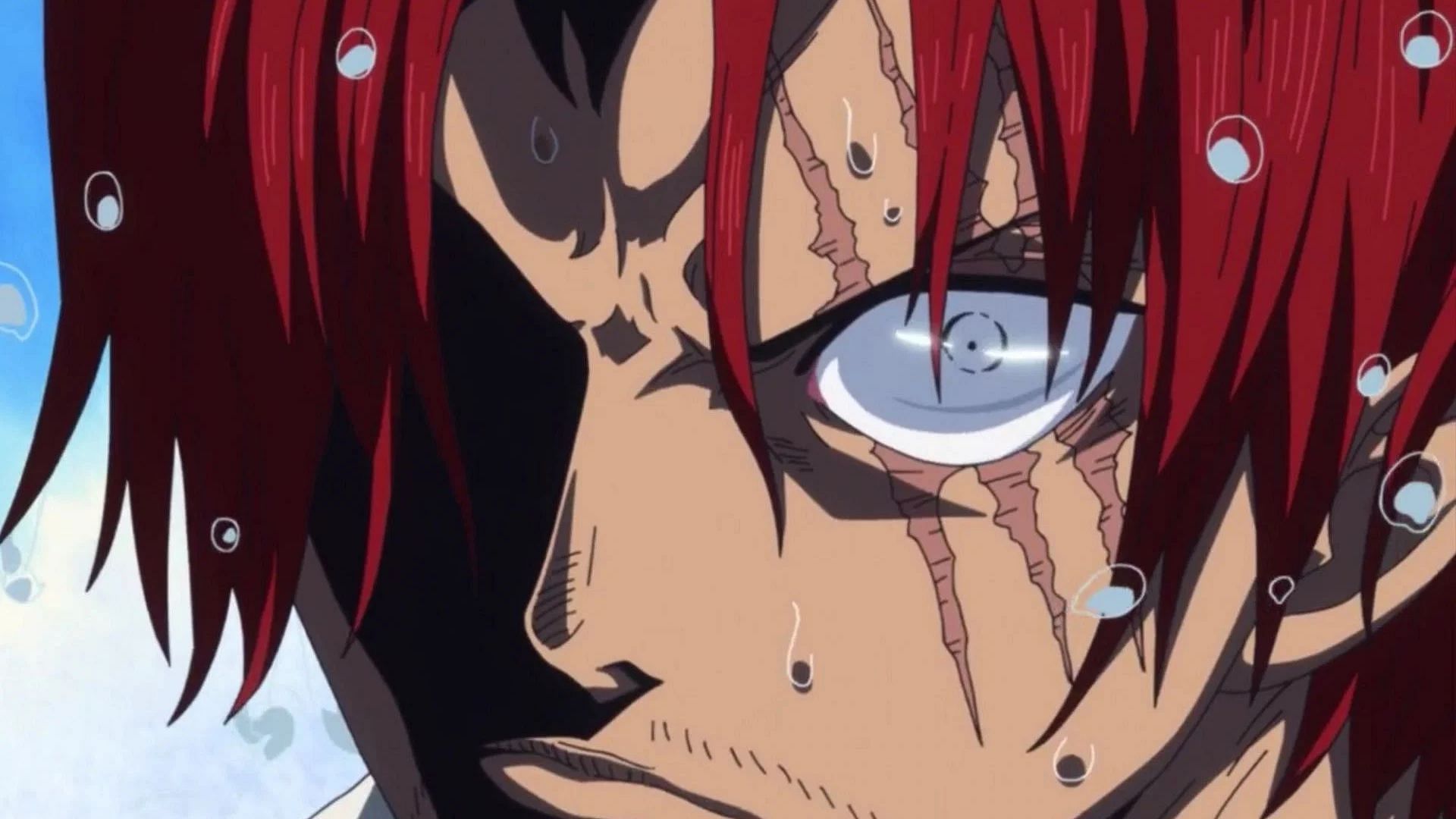 Shanks&#039; scar as shown in the anime (Image via Toei Animation)