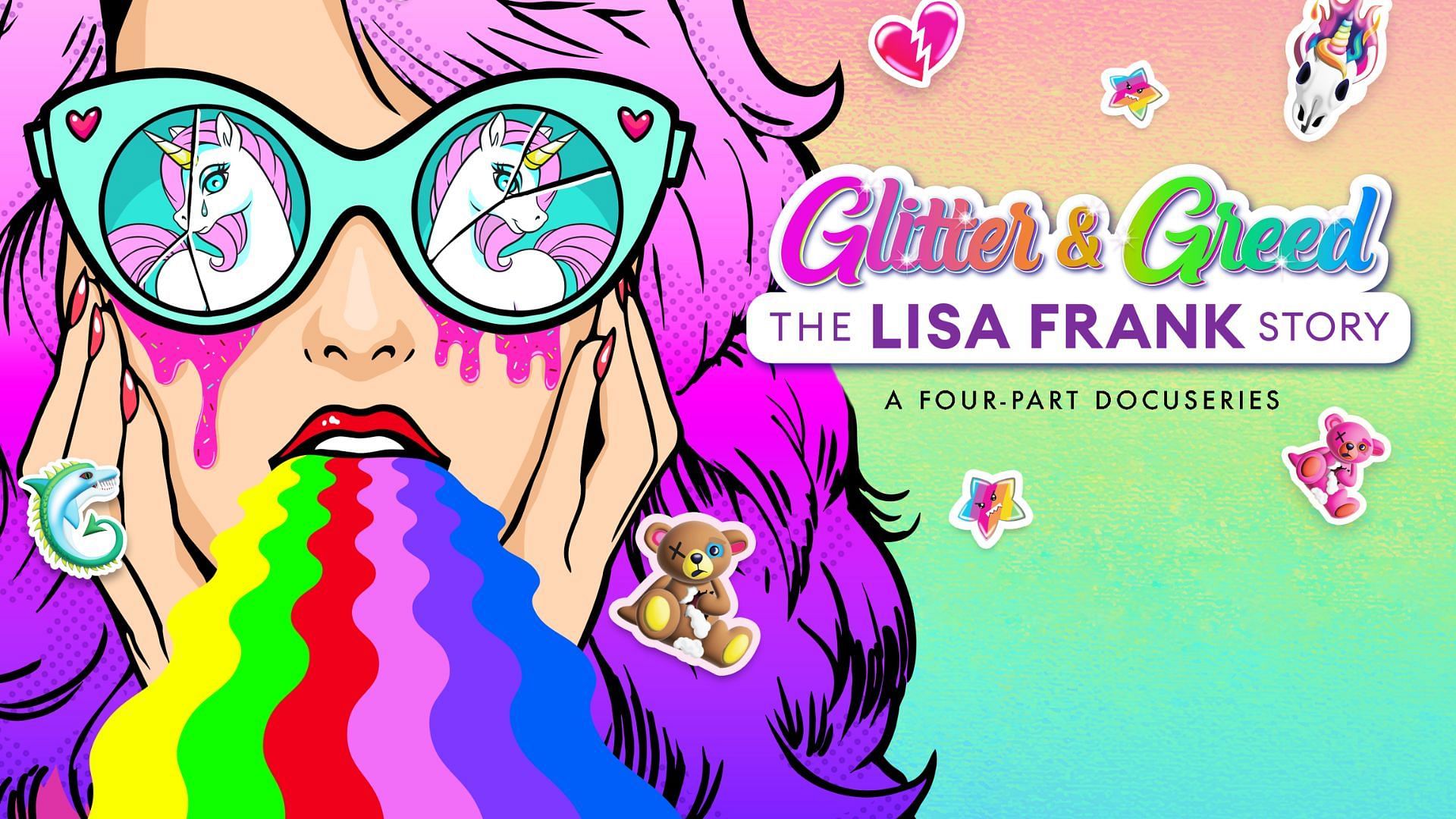 Glitter and Greed: The Lisa Frank Story promotional poster (Image via Prime Video) 