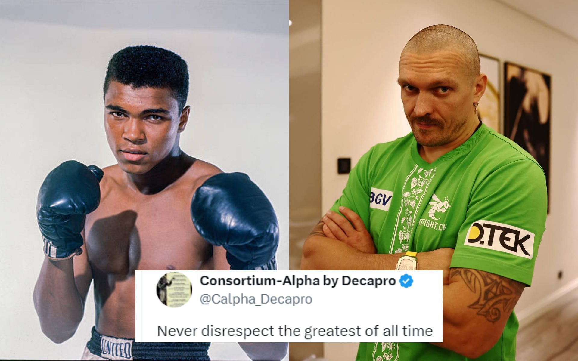 Fans react to the comparisions between Muhammad Ali (left) and Oleksandr Usyk (right). [Images courtesy: Getty and @usykaa on Instagram]