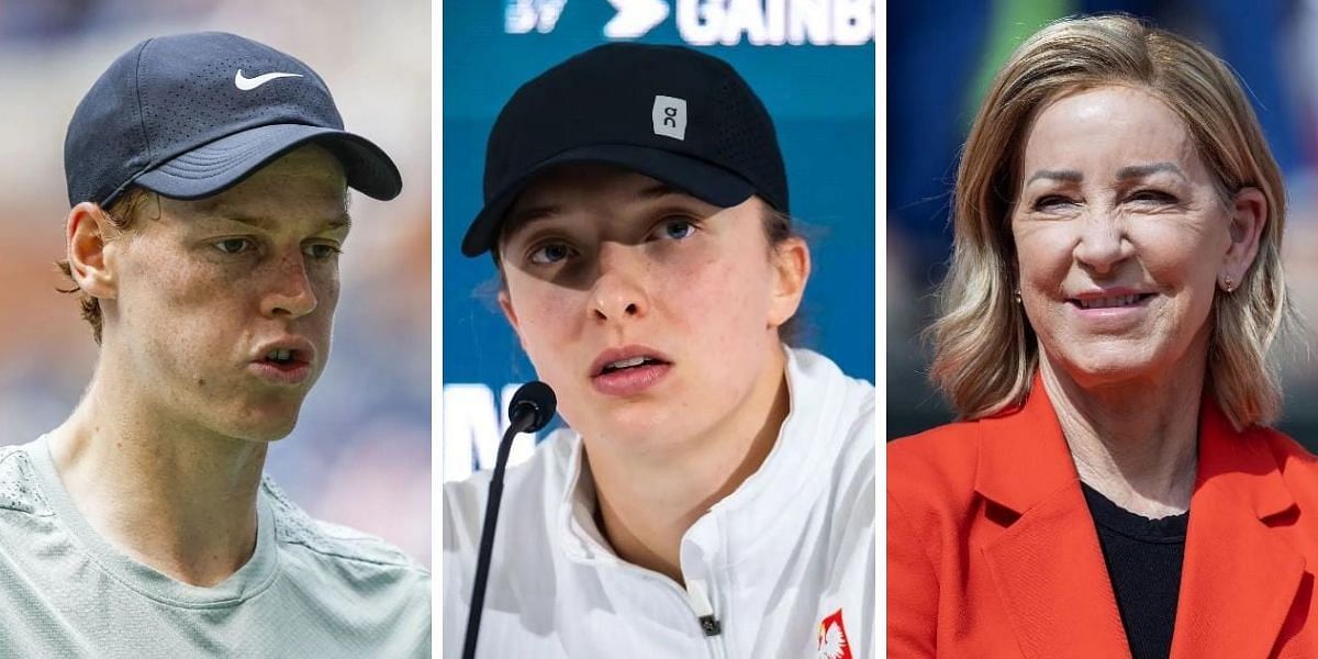 Jannik Sinner, Iga Swiatek and Chris Evert - Getty Images