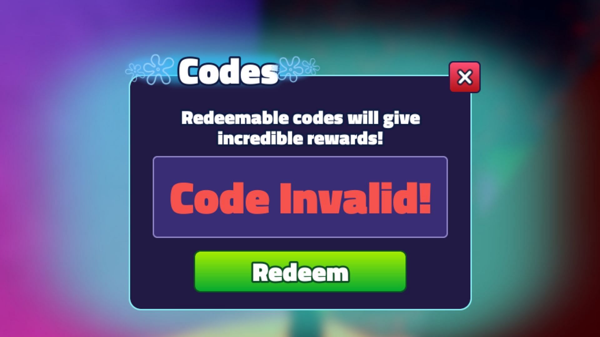 Avoid error messages by copying and pasting the codes throughout the redemption procedure (Image via Roblox)