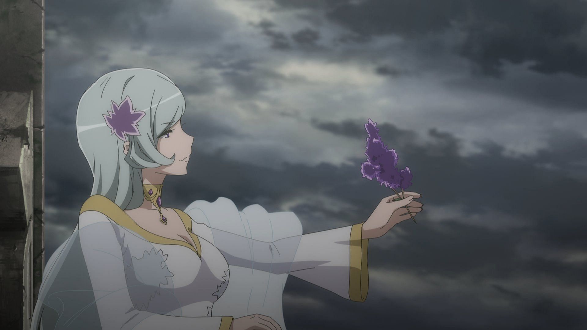 Freya collects the flower ahead of the War Game (Image via J.C.Staff)