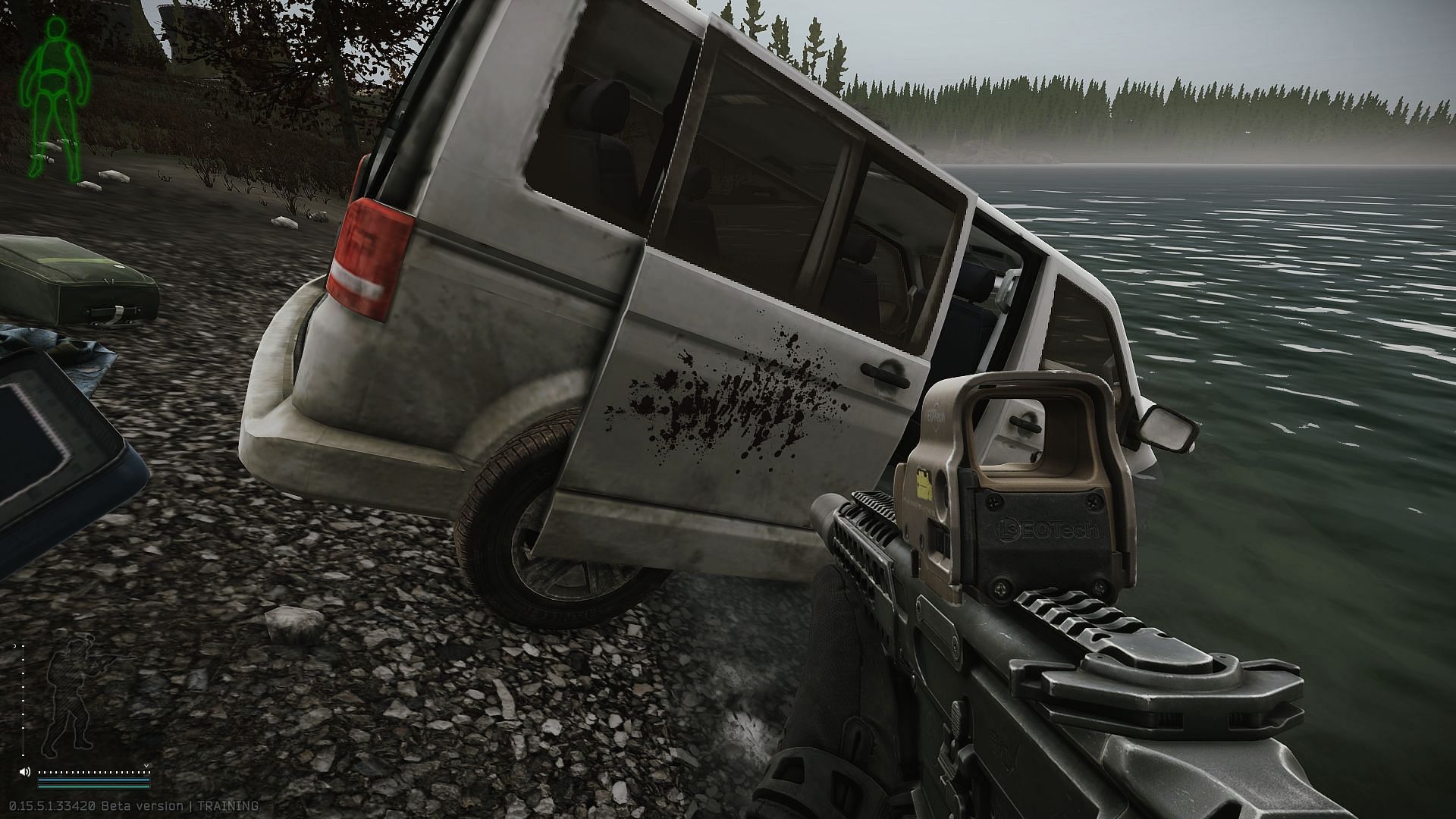 The bloodstain of the van (Image via Battlestate Games)