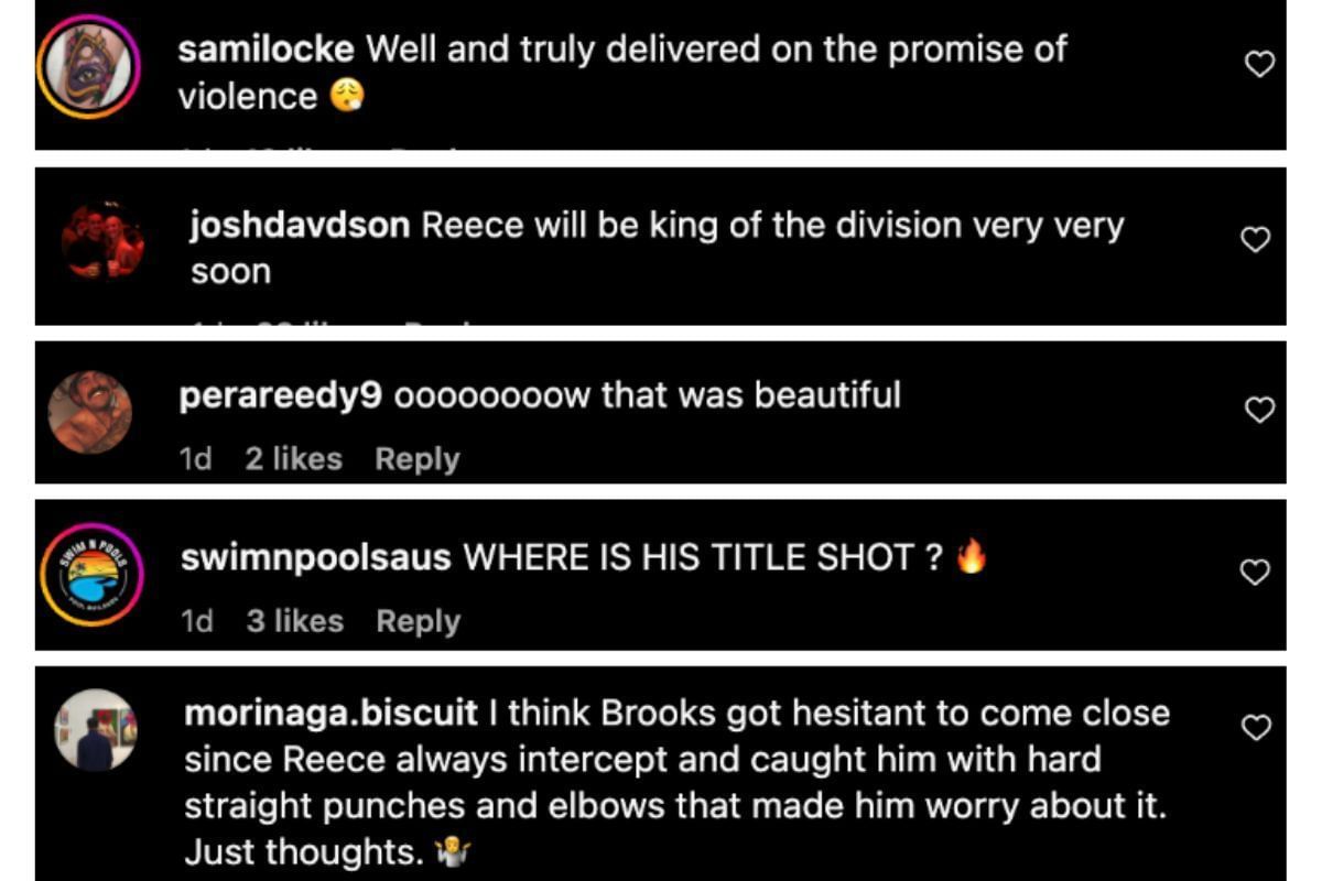 Screenshot of fans&#039; comments