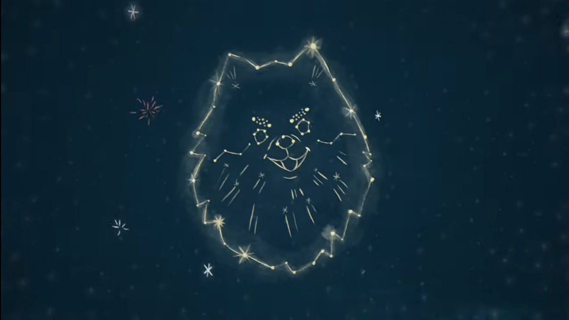 The stars in the sky form the shape of Yeontan (Image via YouTube/@bingcrosbyofficial)