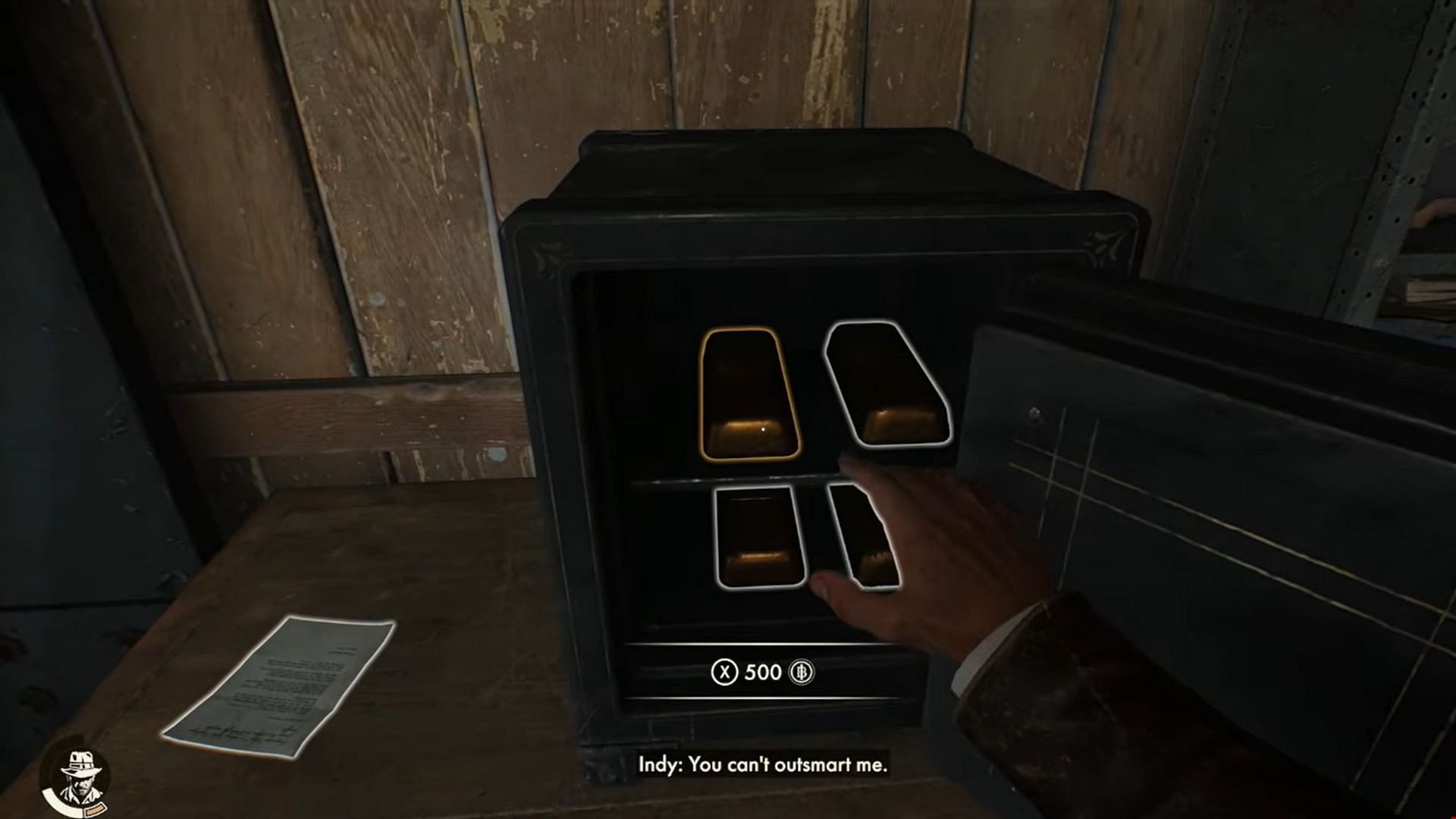 Claim the gold bars from the safe by entering the code (Image via Bethesda/ YouTube@ Trophygamers)