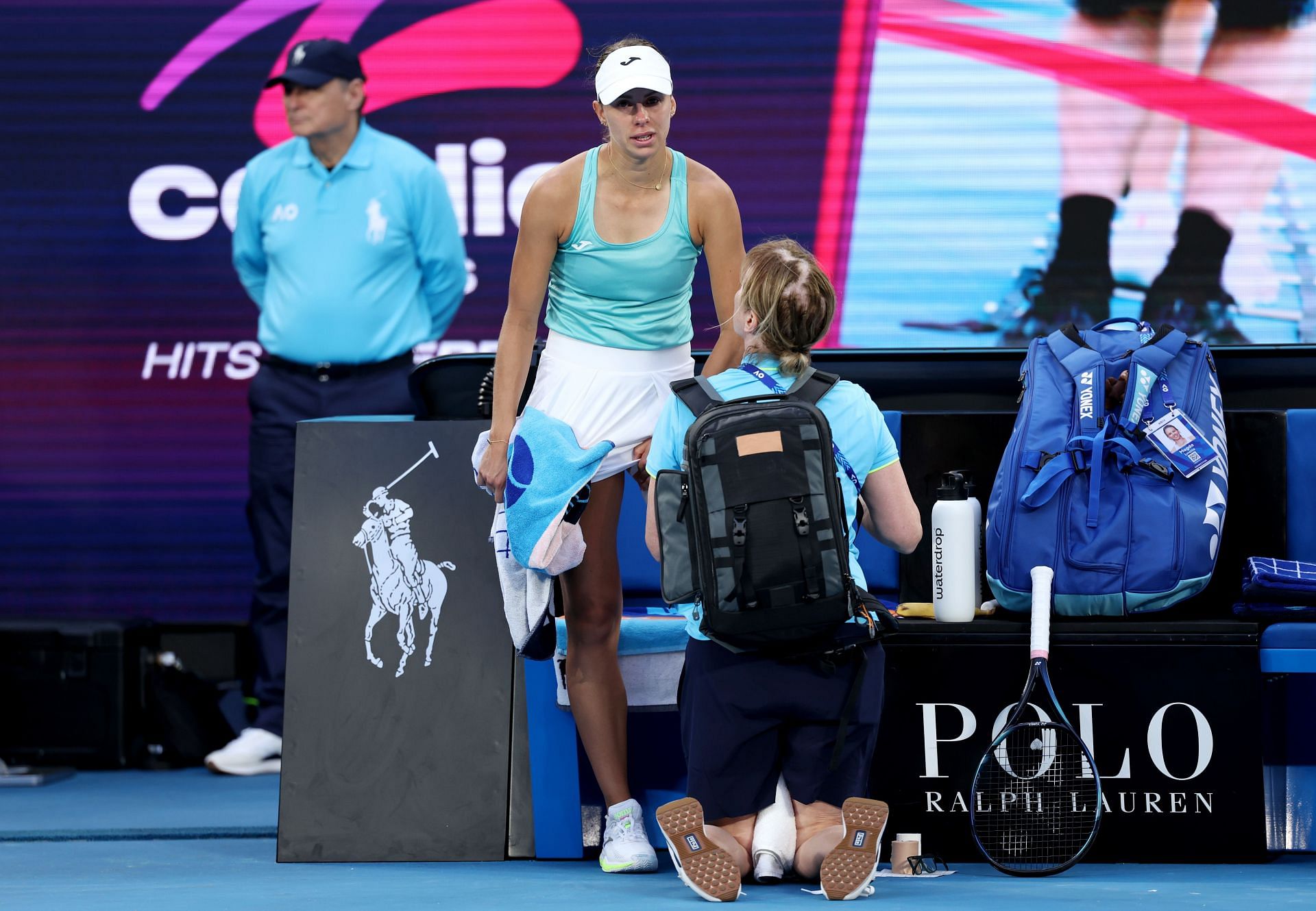 Magda Linette had an injury scare at the 2024 Australian Open. (Source: Getty)