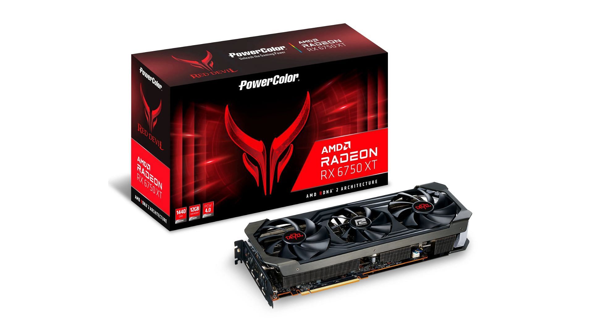 The AMD Radeon RX 6750 XT continues to be a mid-range recommendation to this date (Image via Amazon, AMD)