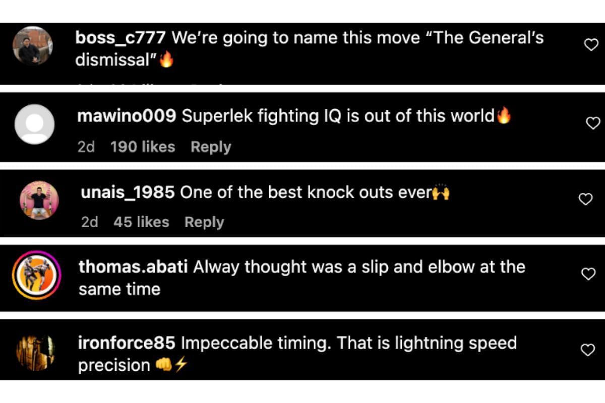 Screenshot of fans&#039; comments