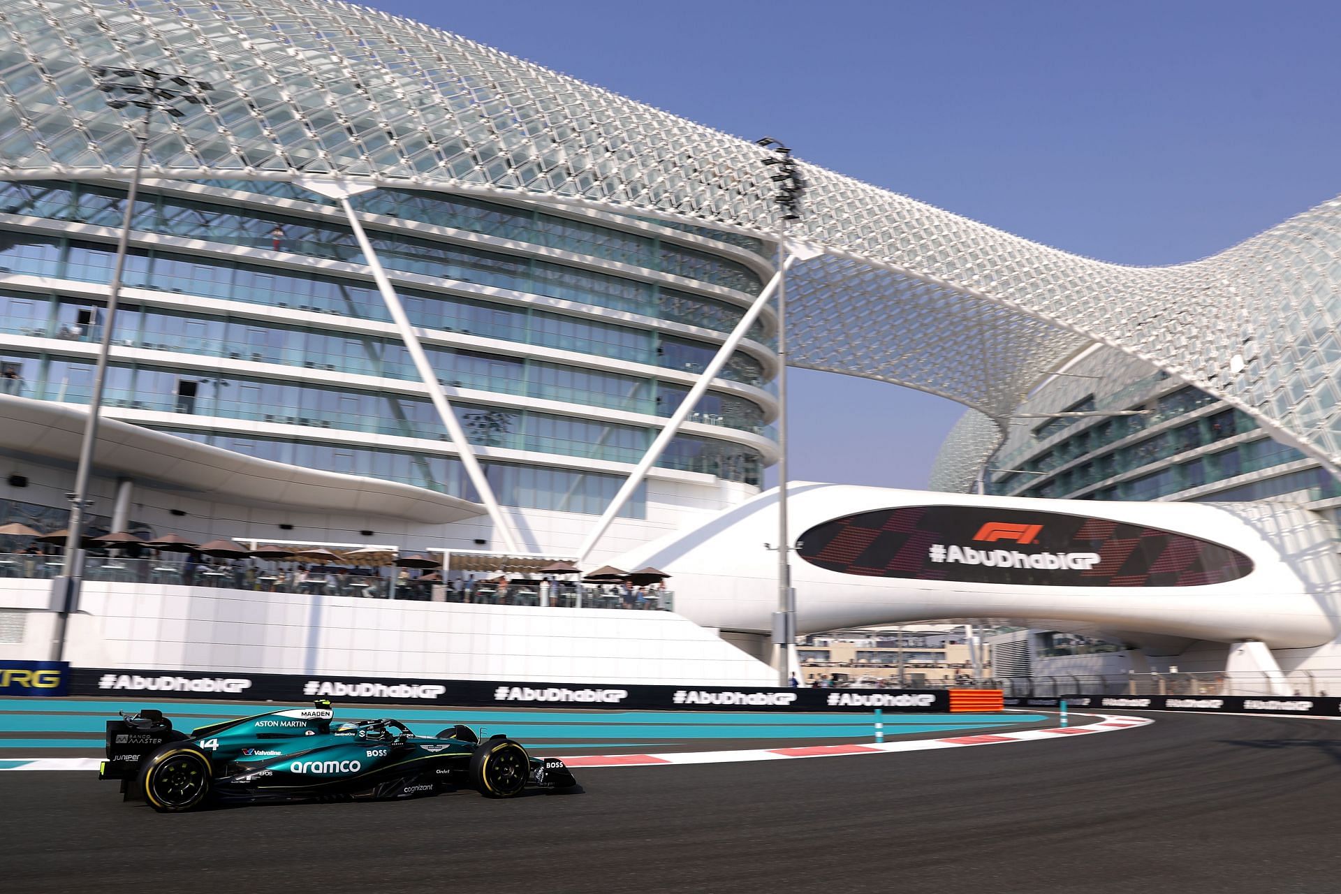 Fernando Alonso of Spain driving the (14) Aston Martin AMR24 Mercedes on track during practice ahead of the F1 Grand Prix - Source: Getty Images