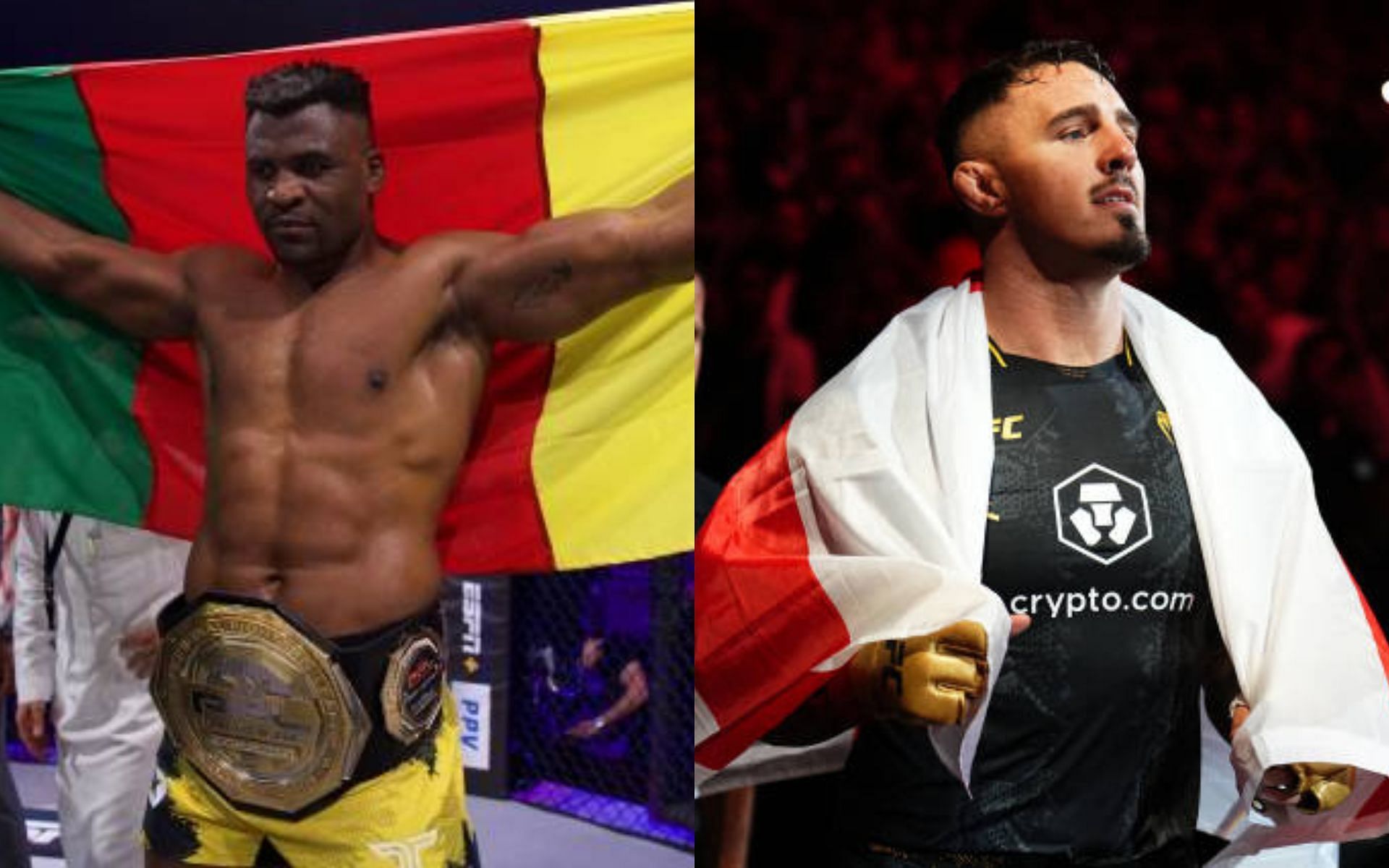 Dan Hardy claims Francis Ngannou (left) or Tom Aspinall (right) is the best heavyweight [Image credits: Getty Images]