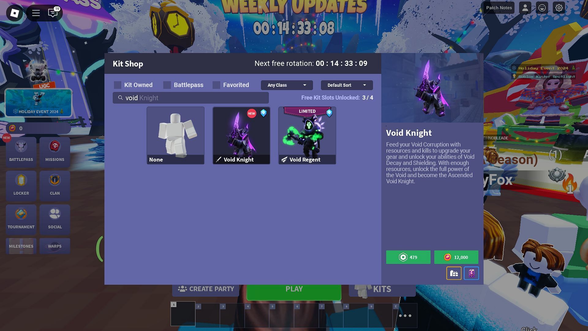 The Void Knight in the Kit shop (Image via Roblox)