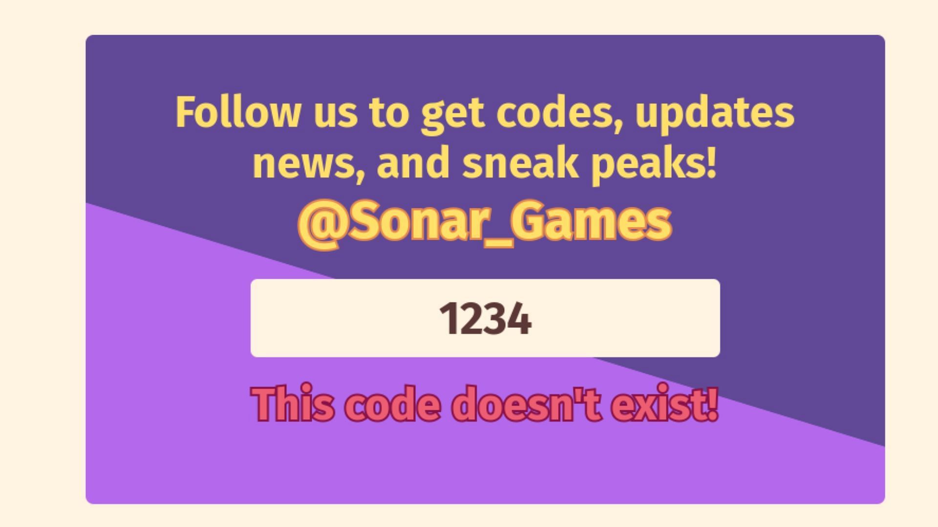 An invalid code error in Horse Life (Image via Roblox)