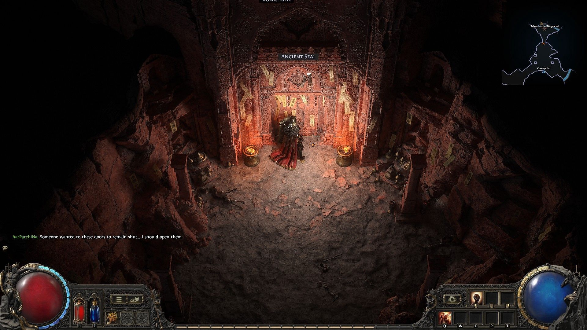 Sealed door in Traitor's Passage (Image via Grinding Gear Games)