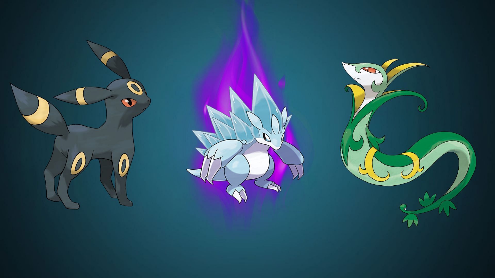 Umbreon, Shadow Alolan Sandslash, and Serperior (Image via TPC)