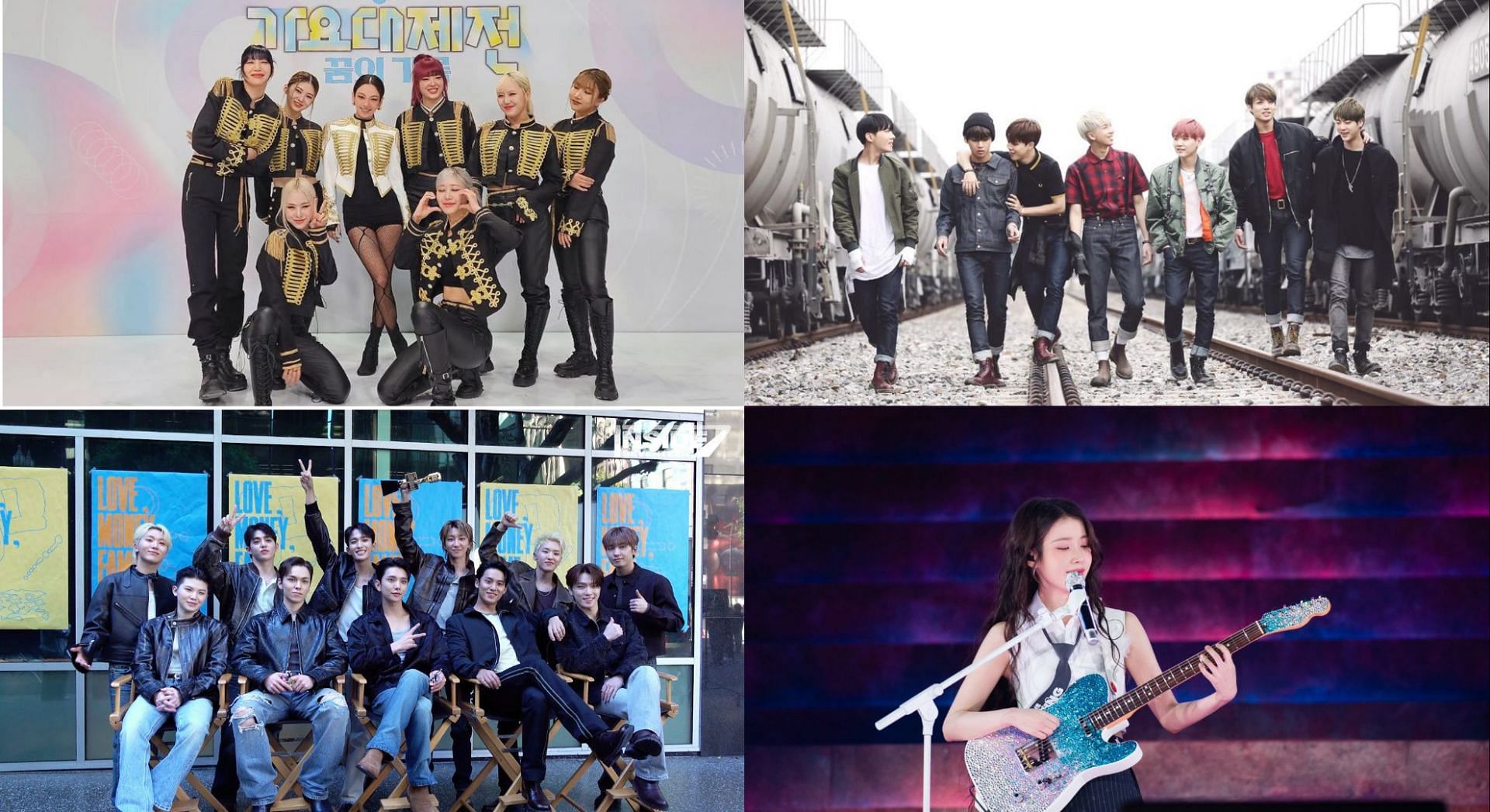 10 K-pop songs that will turn 10 years old in 2025 (Image via @bts_bighit/X, @girlsgeneration/Instagram, @pledis_17/X, _IUOfficial/X)