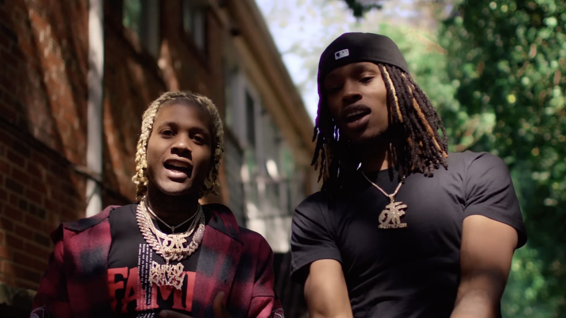 Lil Durk and King Von in the music video for &#039;Crazy Story (Remix)&#039; uploaded to YouTube on May 20, 2019 (Image via YouTube/@kingvon8062)