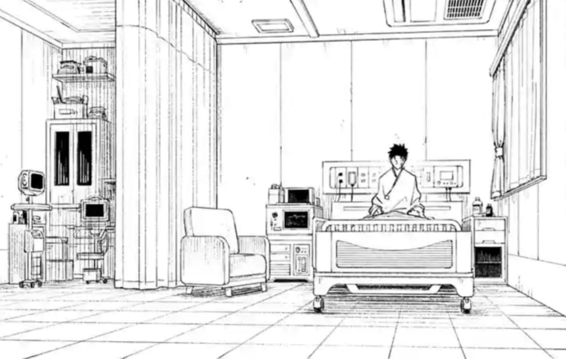 Chihiro wakes up in a hospital (Image via Shueisha)