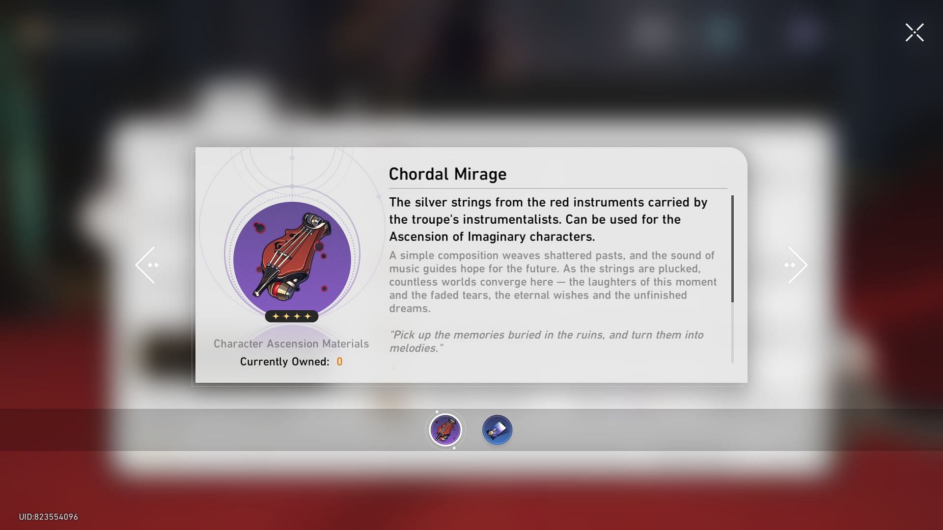 Chordal Mirage, Sunday&#039;s ascension material (Image via HoYoverse)