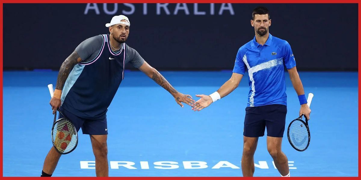 Novak Djokovic and Nick Kyrgios have entered the doubles competition at the Brisbane International. (Source: Getty)