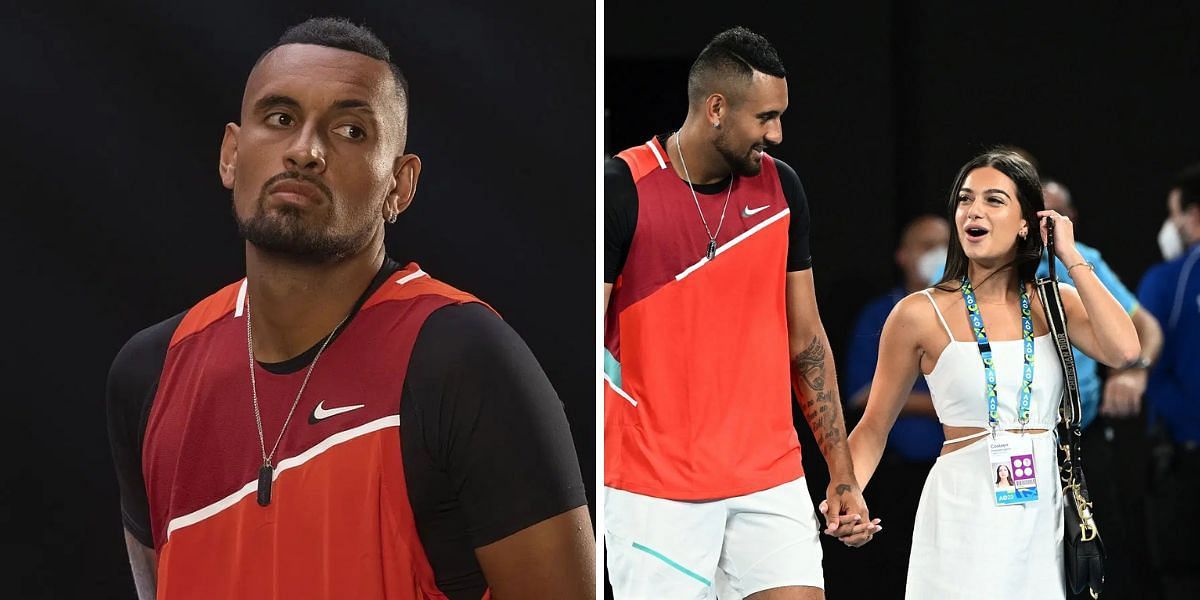 Nick Kyrgios (L), Nick Kyrgios and Costeen Hatzi (R), Sources: Getty