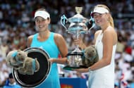 Ana Ivanovic and Maria Sharapova at the Australian Open 2008. (Photo: Getty)