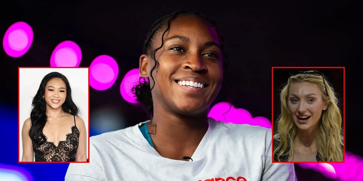 (L-R) Suni Lee (inset), Coco Gauff, Cameron Brink (R) | Getty