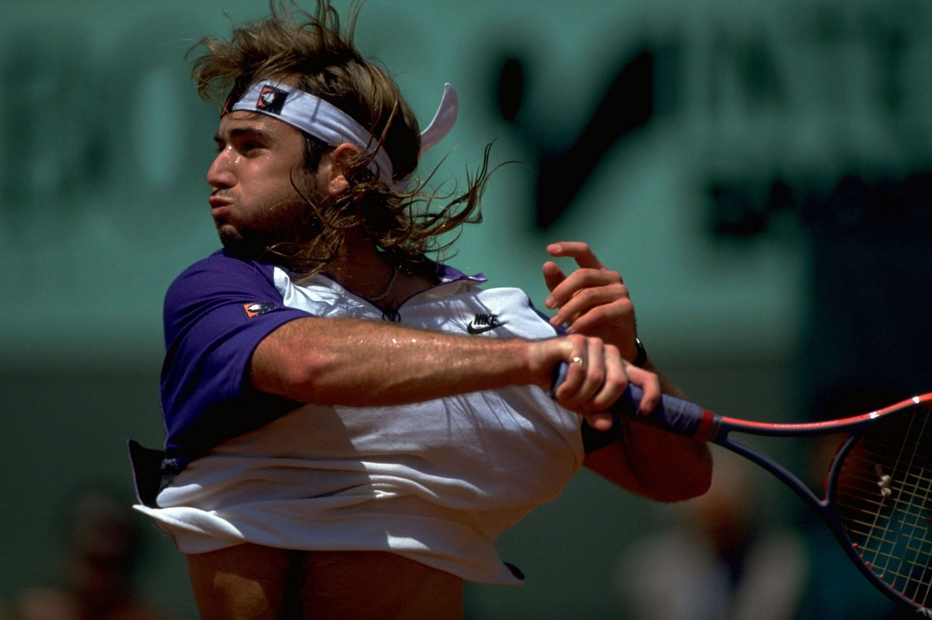 Andre Agassi at the 1991 French Open. (Source: Getty)