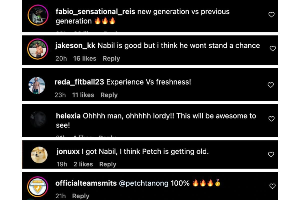 Screenshot of fans&#039; comments